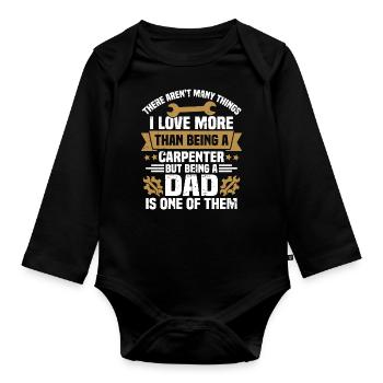 Being a father is one of them, Gift for father - Organic Longsleeve Baby Bodysuit - black - Front