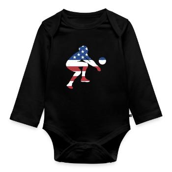 Sport Us Flag Volleyball de plage - Body Bébé bio manches longues - noir - Devant