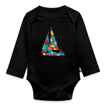 Voilier Polygon Sailor Skipper - Body Bébé bio manches longues - noir - Devant