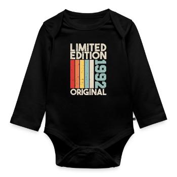 1992 - Limited Edition Birthday Gift 1992 Original - Baby Bio-Langarm-Body - Schwarz - Vorne
