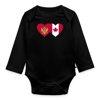 Montenegro Canada flag - Organic Longsleeve Baby Bodysuit - black - Front