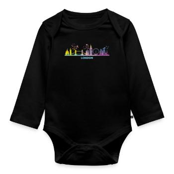 Skyline londonienne Londres - Body Bébé bio manches longues - noir - Devant