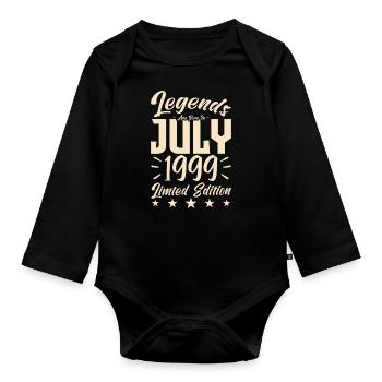 Naissance En Juillet 1999. Cadeau d'anniversaire. - Body Bébé bio manches longues - noir - Devant