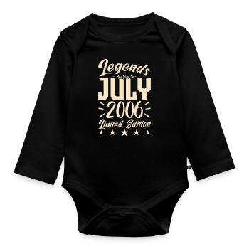 Naissance En Juillet 2006. Cadeau d'anniversaire. - Body Bébé bio manches longues - noir - Devant