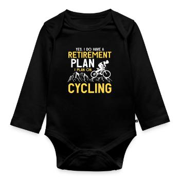 Retirement Plan Bicycle Cycling - Organic Longsleeve Baby Bodysuit - black - Front