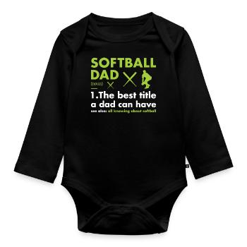 Sport Dad Définition Softball - Body Bébé bio manches longues - noir - Devant