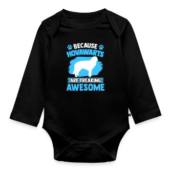 Hovawart est un chien de ferme incroyablement grossier - Body Bébé bio manches longues - noir - Devant