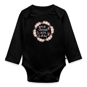 Ballet Dancer Dance Girl Ballerina - Baby Bio-Langarm-Body - Schwarz - Vorne