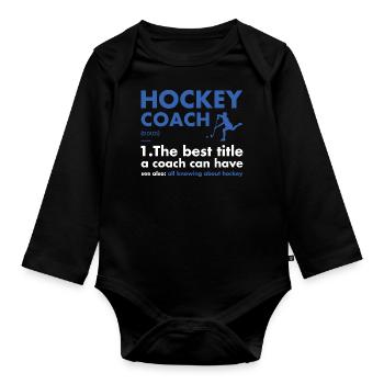 Sport Coach Definition Hockey - Organic Longsleeve Baby Bodysuit - black - Front