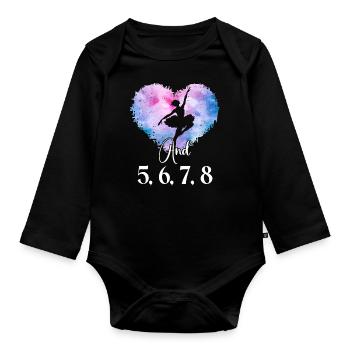 Ballet Dancer Dance Girl Ballerina - Organic Longsleeve Baby Bodysuit - black - Front