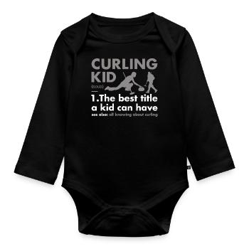Sport Kid Définition Curling - Body Bébé bio manches longues - noir - Devant