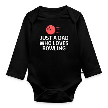 Bowlen Sprüche Bowling Bowler Kegeln Geschenk - Baby Bio-Langarm-Body - Schwarz - Vorne