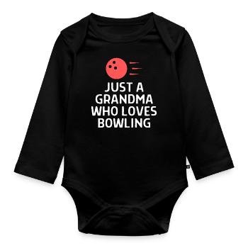 Bowling Sayings Bowling Bowler Skittles Gift - Organic Longsleeve Baby Bodysuit - black - Front
