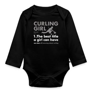 Sport Girl Définition Curling - Body Bébé bio manches longues - noir - Devant
