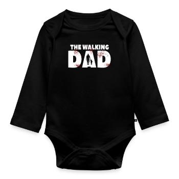 Cadeau humoristique pour la fête des pères - Body Bébé bio manches longues - noir - Devant