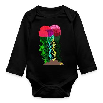 ROSES AND THORNS - Organic Longsleeve Baby Bodysuit - black - Front