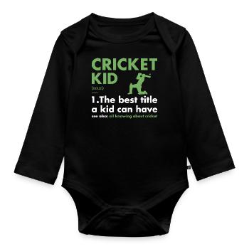 Sport Kid Définition Cricket - Body Bébé bio manches longues - noir - Devant