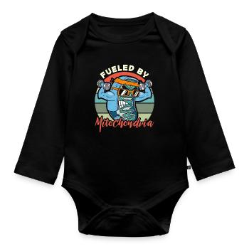 Microbiologist Fueled By Mitochondria Microbiology - Organic Longsleeve Baby Bodysuit - black - Front