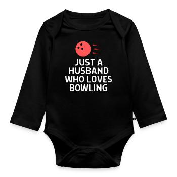 Bowling Dictons Bowling Bowler Skittles Cadeau - Body Bébé bio manches longues - noir - Devant