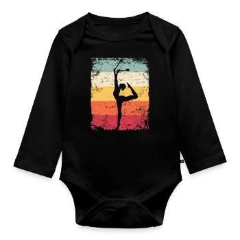 Gymnast Legs Gymnastique Rythmique Rétro - Body Bébé bio manches longues - noir - Devant
