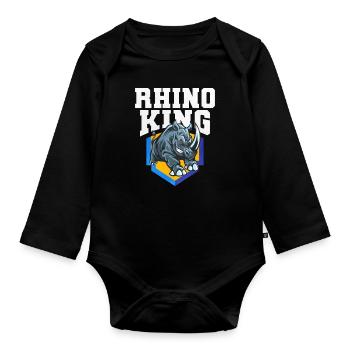 Rhinoceros - Organic Longsleeve Baby Bodysuit - black - Front