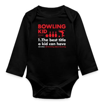Sport Kid Definition Bowling - Baby Bio-Langarm-Body - Schwarz - Vorne