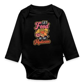 Dietitian Let Food Be Thy Medicine Nutritionist - Organic Longsleeve Baby Bodysuit - black - Front