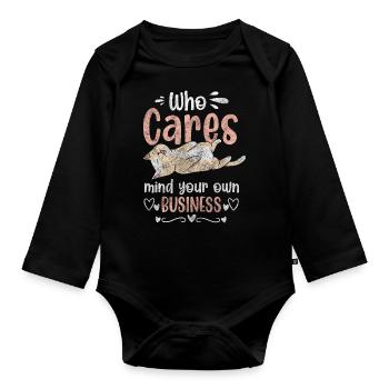No interest Disinterest No sarcasm - Organic Longsleeve Baby Bodysuit - black - Front