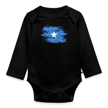 Somalia Flagge used - Baby Bio-Langarm-Body - Schwarz - Vorne