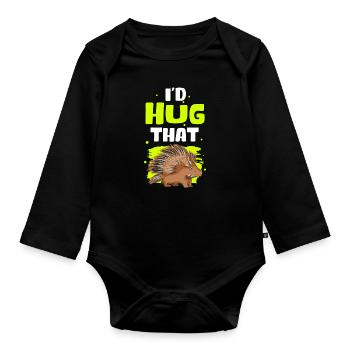 Porc-épic Cadeau - Body Bébé bio manches longues - noir - Devant