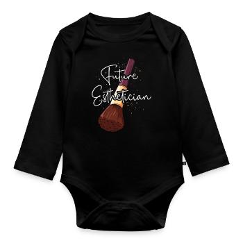 Cute Licensed Esthetician Skincare - Baby Bio-Langarm-Body - Schwarz - Vorne