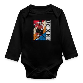 Équipe Sport Puck - Body Bébé bio manches longues - noir - Devant