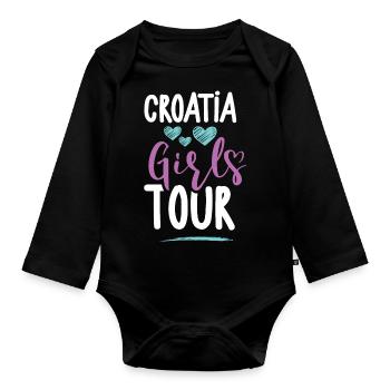 Tournée des filles en Croatie - Body Bébé bio manches longues - noir - Devant