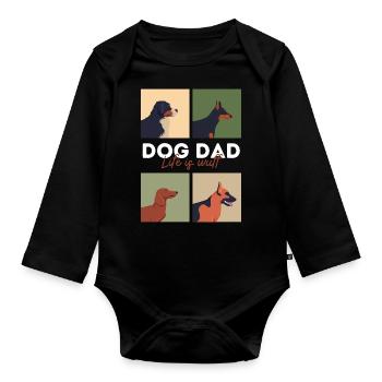 Dog Dad Life is Woof - Body Bébé bio manches longues - noir - Devant