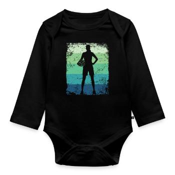 Volleyball Joueur Retro Beach Volleyball - Body Bébé bio manches longues - noir - Devant
