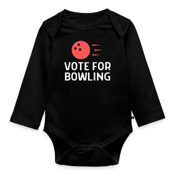 Bowling Dictons Bowling Bowler Skittles Cadeau - Body Bébé bio manches longues - noir - Devant