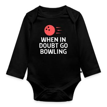 Bowling Sayings Bowling Bowler Skittles Gift - Organic Longsleeve Baby Bodysuit - black - Front