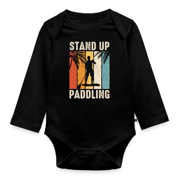 Stand up Paddle SUP Board Surf Paddle Paddle - Body Bébé bio manches longues - noir - Devant