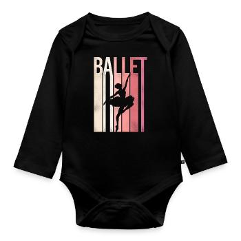 Ballet Dancer Dance Girl Ballerina - Baby Bio-Langarm-Body - Schwarz - Vorne