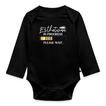 Cute Licensed Esthetician Skincare - Baby Bio-Langarm-Body - Schwarz - Vorne
