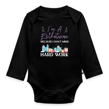 Cute Licensed Esthetician Skincare - Baby Bio-Langarm-Body - Schwarz - Vorne