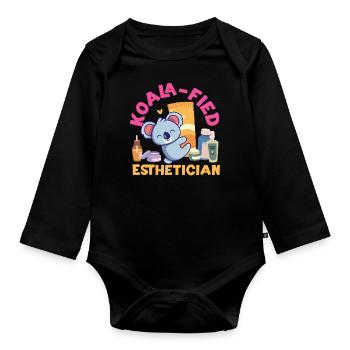 Cute Licensed Esthetician Skincare - Baby Bio-Langarm-Body - Schwarz - Vorne