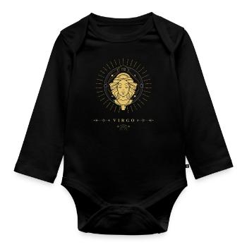 Jungfrau Virgo Sternzeichen - Baby Bio-Langarm-Body - Schwarz - Vorne