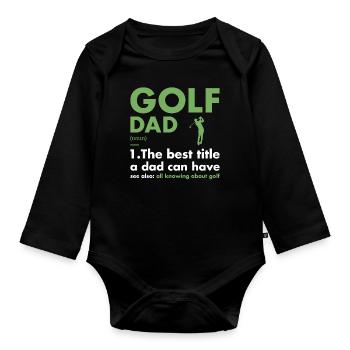 Sport Dad Définition Golf - Body Bébé bio manches longues - noir - Devant