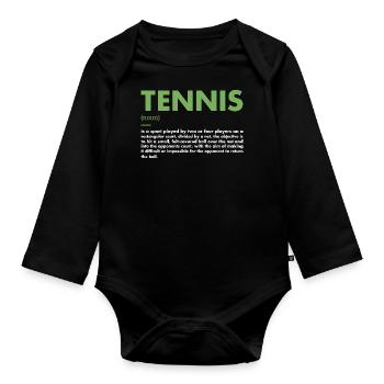 Sport Definition Tennis - Baby Bio-Langarm-Body - Schwarz - Vorne
