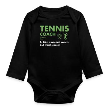 Sport Coach Definition Tennis - Baby Bio-Langarm-Body - Schwarz - Vorne
