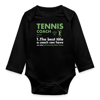 Sport Coach Definition Tennis - Baby Bio-Langarm-Body - Schwarz - Vorne