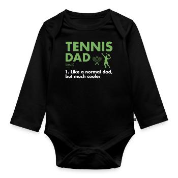 Sport Dad Definition Tennis - Baby Bio-Langarm-Body - Schwarz - Vorne