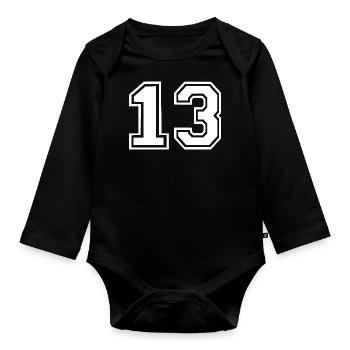 13 - Organic Longsleeve Baby Bodysuit - black - Front