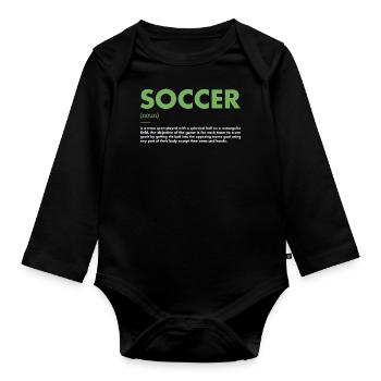 Sport Definition Soccer - Baby Bio-Langarm-Body - Schwarz - Vorne